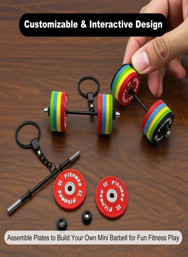 ZGGAZCA Barbell Keychain Fitness Weight Key Chain Mini Dumbbell Gym Workout Accessory for Women Men Weightlifting Chains for Backpack Gym Bag Sports Purse Exercise Lover - Image 5